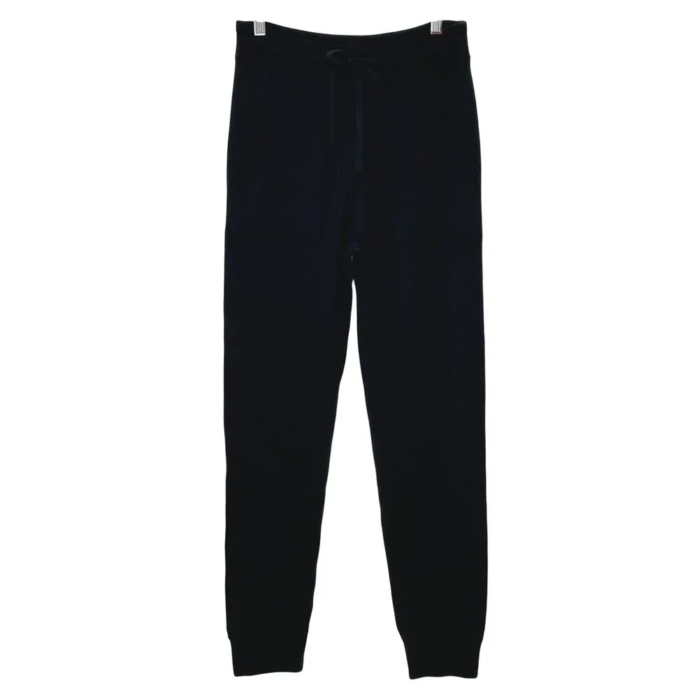 GAP Womens Pants M Black Merino Wool Blend Knit Joggers Warm Cozy Soft Girl Lux